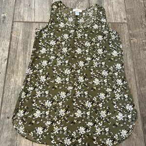 Loft outlet women’s floral tank top xs crew neck